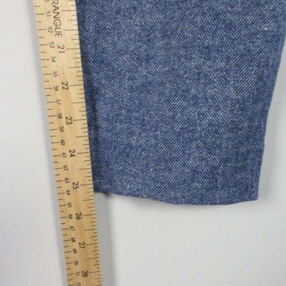 Club Monaco Women's Chambray Pants Wool Stretch Cropped Casual 6 Blue 304 - Picture 8 of 9